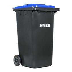 STIER 2-Rad-Müllgroßbehälter 240 l grau/blau BxTxH 576x720x1067 mm