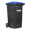 STIER 2-Rad-Müllgroßbehälter 240 l grau/blau BxTxH 576x720x1067 mm