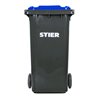 STIER 2-Rad-Müllgroßbehälter 240 l grau/blau BxTxH 576x720x1067 mm