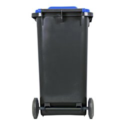STIER 2-Rad-Müllgroßbehälter 240 l grau/blau BxTxH 576x720x1067 mm