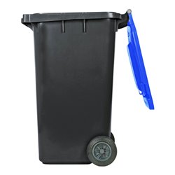 STIER 2-Rad-Müllgroßbehälter 240 l grau/blau BxTxH 576x720x1067 mm