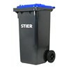 STIER 2-Rad-Müllgroßbehälter 120 l grau/blau BxTxH 475x550x930 mm
