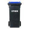 STIER 2-Rad-Müllgroßbehälter 120 l grau/blau BxTxH 475x550x930 mm
