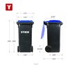 STIER 2-Rad-Müllgroßbehälter 120 l grau/blau BxTxH 475x550x930 mm
