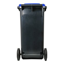 STIER 2-Rad-Müllgroßbehälter 120 l grau/blau BxTxH 475x550x930 mm