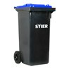 STIER 2-Rad-Müllgroßbehälter 120 l grau/blau BxTxH 475x550x930 mm