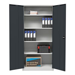 STIER Universalschrank mit 4 Fachböden 1950x920x420mm anthrazitgrau verschweißt