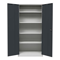 STIER Universalschrank mit 4 Fachböden 1800x800x380mm anthrazitgrau verschweißt