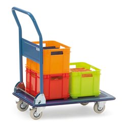 fetra Ganzstahlwagen 3101, Tragkraft 250kg Vollgummi-Reifen, klappbarer Rohrschiebebügel