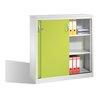 C+P Akten-Sideboard Acurado mit Schiebetüren, 3 Ordnerhöhen, H1200xB1200xT400mm Front Viridingrün Korpus Lichtgrau