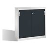 C+P Akten-Sideboard Acurado mit Schiebetüren, 3 Ordnerhöhen, H1200xB1200xT400mm Front Schwarzgrau Korpus Lichtgrau