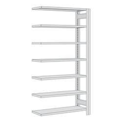 Regalwerk BERT Lagerregal Anbaufeld HxBxT 3000x875x500mm 7 Fachböden Fachlast 350kg