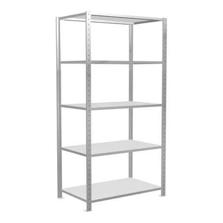 Schulte Grundregal Steckregal MULTIplus85 2000 x 1000 x 600 mm 5 Fachböden Kreuzstrebe RAL 7035 lichtgrau