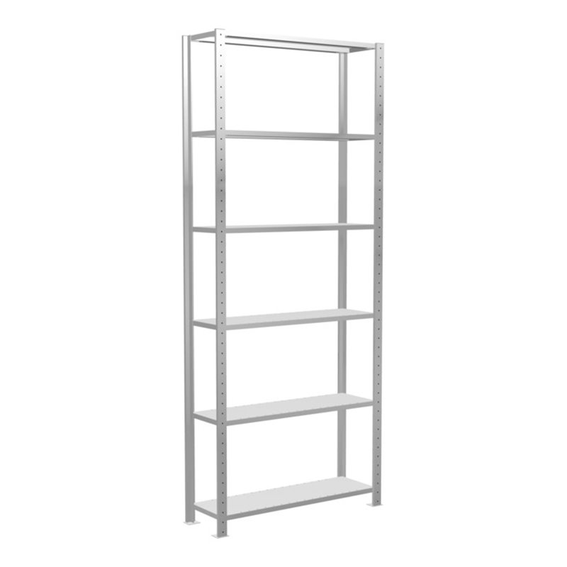 Schulte Grundregal Steckregal MULTIplus85 2500 x 1000 x 300 mm 6 Fachböden Kreuzstrebe RAL 7035 lichtgrau