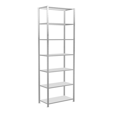 Schulte Grundregal Steckregal MULTIplus85 3000 x 1000 x 500 mm 7 Fachböden Kreuzstrebe RAL 7035 lichtgrau