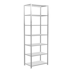 Schulte Grundregal Steckregal MULTIplus85 3000 x 1000 x 600 mm 7 Fachböden Kreuzstrebe RAL 7035 lichtgrau