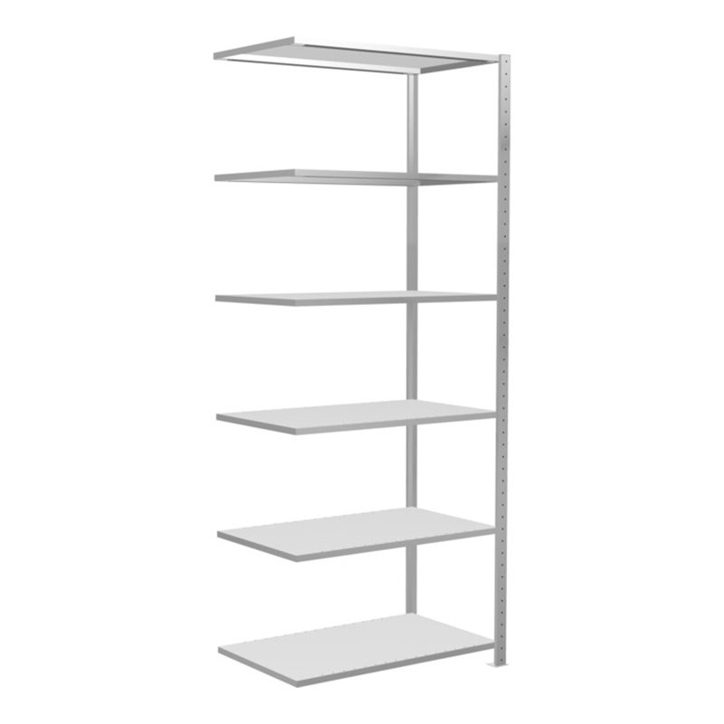 Schulte Anbauregal Steckregal MULTIplus85 2500 x 1000 x 600 mm 6 Fachböden Kreuzstrebe RAL 7035 lichtgrau