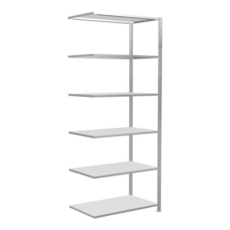 Schulte Anbauregal Steckregal MULTIplus85 2500 x 1000 x 600 mm 6 Fachböden Kreuzstrebe RAL 7035 lichtgrau