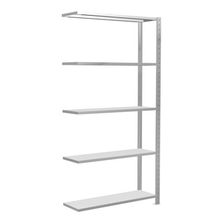 Schulte Anbauregal Steckregal MULTIplus85 2000 x 1000 x 300 mm 5 Fachböden Kreuzstrebe RAL 7035 lichtgrau