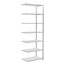 Schulte Anbauregal Steckregal MULTIplus85 3000 x 1000 x 600 mm 7 Fachböden Kreuzstrebe RAL 7035 lichtgrau