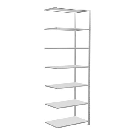 Schulte Anbauregal Steckregal MULTIplus85 3000 x 1000 x 600 mm 7 Fachböden Kreuzstrebe RAL 7035 lichtgrau