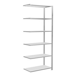 Schulte Anbauregal Steckregal MULTIplus85 2500 x 1000 x 500 mm 6 Fachböden Kreuzstrebe RAL 7035 lichtgrau