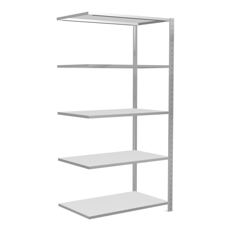 Schulte Anbauregal Steckregal MULTIplus85 2000 x 1000 x 600 mm 5 Fachböden Kreuzstrebe RAL 7035 lichtgrau