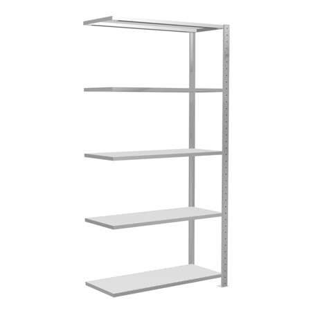 Schulte Anbauregal Steckregal MULTIplus85 2000 x 1000 x 400 mm 5 Fachböden Kreuzstrebe RAL 7035 lichtgrau
