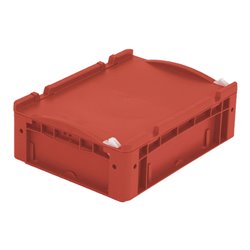 Bito Eurostapelbehälter XL mit Deckel und Verschluss XL 43121ASDV L400xB300xH138 mm, rot