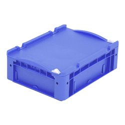 Bito Eurostapelbehälter XL mit Deckel und Verschluss XL 43121ASDV L400xB300xH138 mm, blau