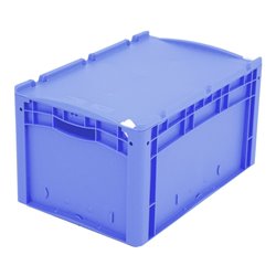 Bito Eurostapelbehälter XL mit Deckel und Verschluss XL 64321ASDV L600xB400xH338 mm, blau