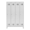 STIER Garderobenspind Premium mit Füßen 4 Abteile Zylinderschloss lichtgrau