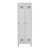 STIER Garderobenspind Premium mit Füßen 2 Abteile Drehriegel lichtgrau