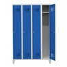 STIER Garderobenspind Premium mit Füßen 4 Abteile Drehriegel lichtgrau/enzianblau