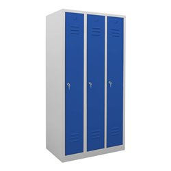 STIER Garderobenspind 3 Abteile 1800x870x500mm enzianblau