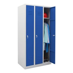 STIER Garderobenspind 3 Abteile 1800x870x500mm enzianblau