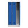 STIER Garderobenspind Premium mit Sockel 3 Abteile Drehriegel lichtgrau/enzianblau