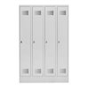 STIER Garderobenspind Premium mit Sockel 4 Abteile Drehriegel lichtgrau