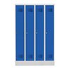 STIER Garderobenspind Premium mit Sockel 4 Abteile Drehriegel lichtgrau/enzianblau