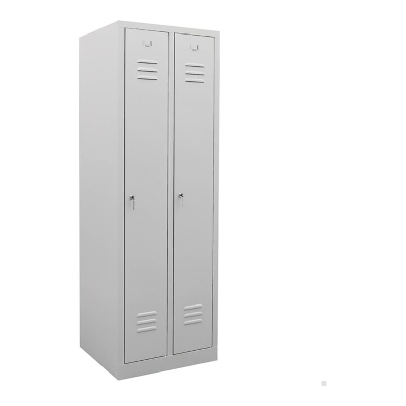STIER Garderobenspind 2 Abteile 1800x590x500mm lichtgrau
