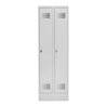 STIER Garderobenspind Premium mit Sockel 2 Abteile Drehriegel lichtgrau