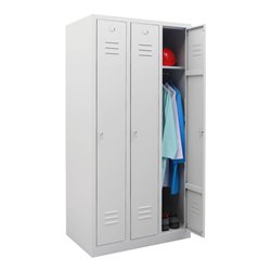 STIER Garderobenspind 3 Abteile 1800x870x500mm lichtgrau