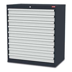 STIER Schubladenschrank mit 9 Schubladen BxTxH 900x575x1020 mm RAL 7016 / RAL 7035