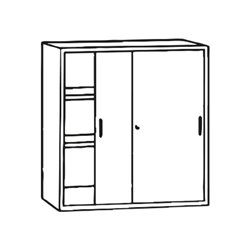 STIER Schiebetürenschrank HxBxT 1080x1200x420mm lichtgrau