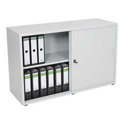 STIER Schiebetürenschrank HxBxT 750x1200x420mm lichtgrau