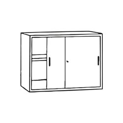 STIER Schiebetürenschrank HxBxT 750x1200x420mm lichtgrau