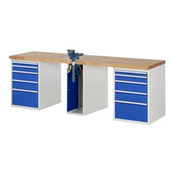 Rau Werkbank 7511A0, B2500xT700xH840mm, 10x Schublade-TA, 1x SSKL