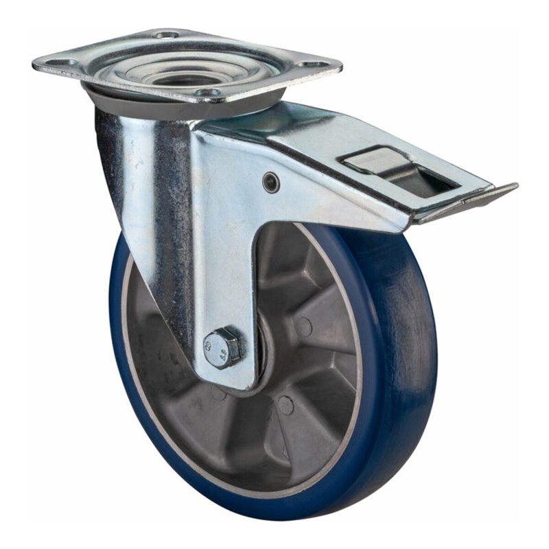 BS Rollen Lenkrolle L420.B92 mit Totalfeststeller Rad Ø 200mm 300kg, Stahl verzinkt