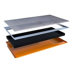 Bauer Südlohn Einhängewanne mit PE-Einsatz EHW 2200 PE, lackiert, Gelborange