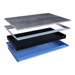 Bauer Südlohn Einhängewanne mit PE-Einsatz EHW 1800 PE, lackiert, Lichtblau